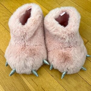 Crewcuts Jcrew Fuzzy Pink Monster Slippers - K1
